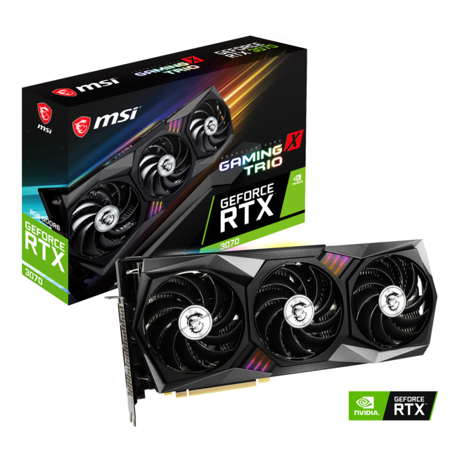 Msi - GeForce RTX 3070 GAMING X TRIO - Triple Fan - 8Go - Carte Graphique NVIDIA 2x8 pin