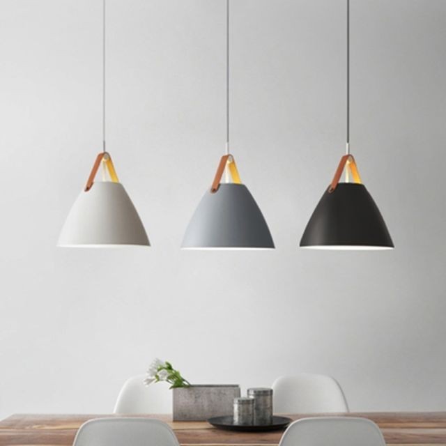 Wewoo - Lampe suspendue Luminaire Salon LED simple moderne nordique, à suspension Creative Art en fer avec ampoule E27, idéale pour la chambre à coucher de salle à manger cuisine (Couleur: gris + blanc froid) - Luminaire cuisine design Maison
