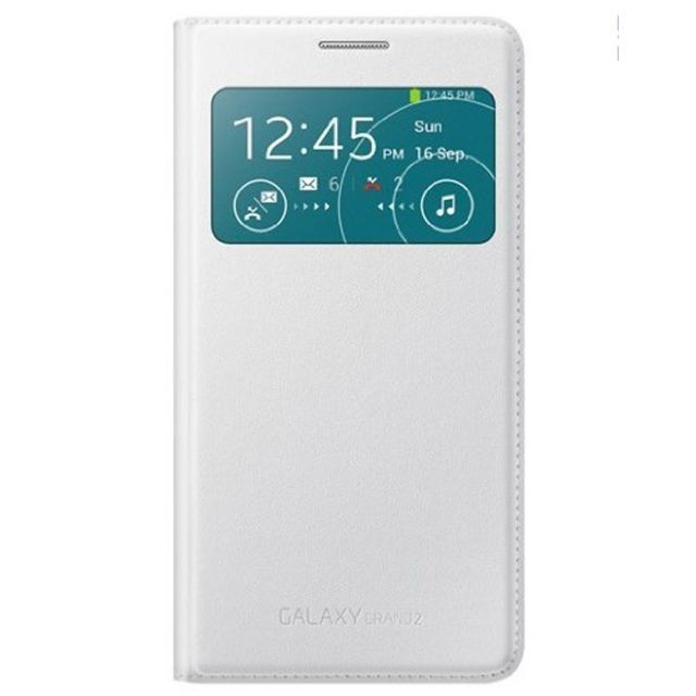 marque generique - Etui Wallet S-View Blanc Samsung Galaxy Grand-2 fenêtre de visualisation EF-CG710BWEGWW - Accessoire Ordinateur portable et Mac marque generique