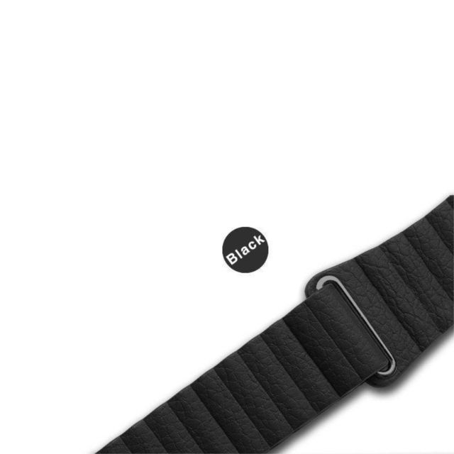 Accessoires bracelet connecté Bracelet en cuir véritable boucle magnétique noir pour votre Samsung Galaxy Gear S3 Classic/Frontier/Huawei Watch GT/Motorola Moto 360 2nd Gen/Ticwatch
