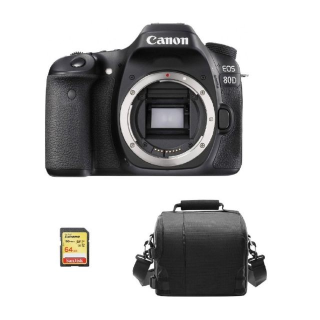Canon - CANON EOS 80D Body + 64GB SD card + camera Bag Canon  - Reflex Numérique