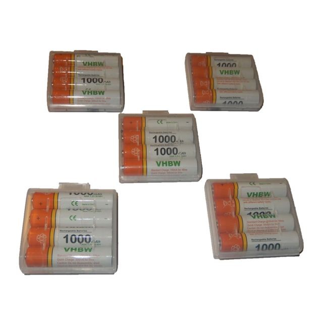 Vhbw - Lot 20 piles rechargeables vhbw AAA, Micro, R3, HR03 1000mAh pour Panasonic KX-TG6592,KX-TG6711, KX-TG6712, KX-TG6721, KX-TG6722, KX-TG6723, KX-TG6724 Vhbw  - Santé et bien être connectée