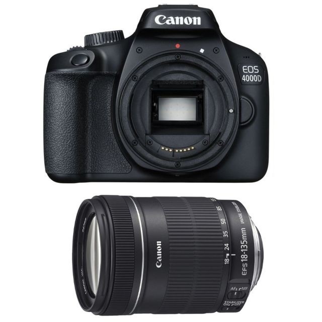 Canon - PACK CANON EOS 4000D + 18-135 IS - Reflex Numérique