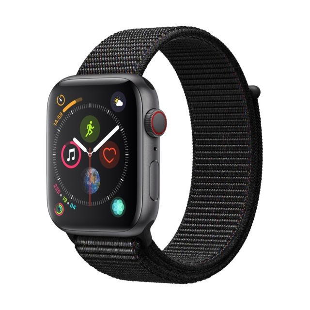 Apple - Watch Series 4 - 44mm - Alu Gris Sidéral / Boucle Sport Noir Apple   - Apple watch sport