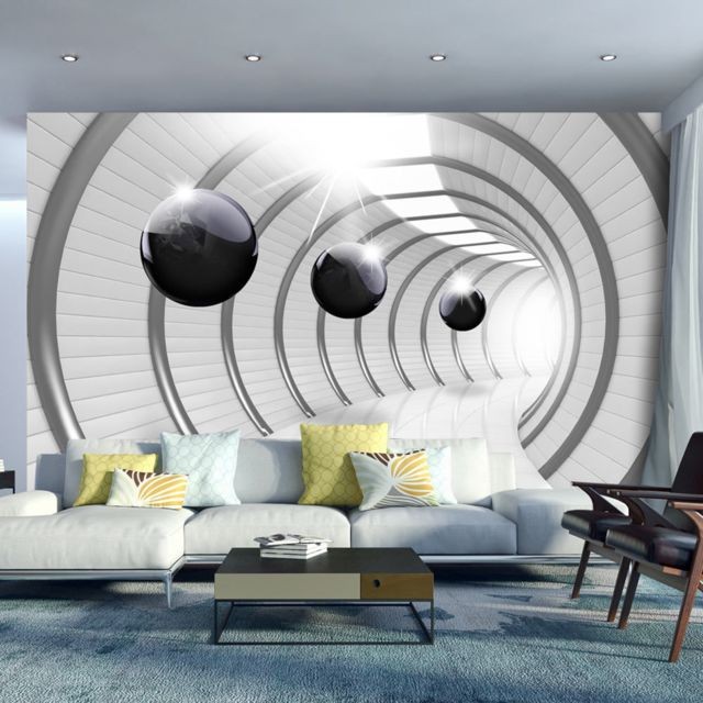 Bimago - Papier peint - Futuristic Tunnel - Décoration, image, art | 3D et Perspective | - Papier peint