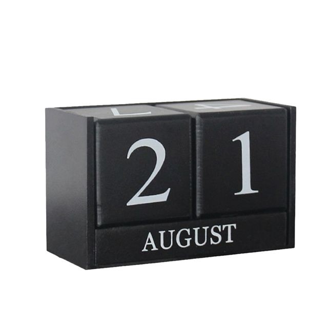 marque generique - calendrier perpétuel en bois calendrier en bois pour bureau à domicile noir marque generique  - Calendrier perpetuel