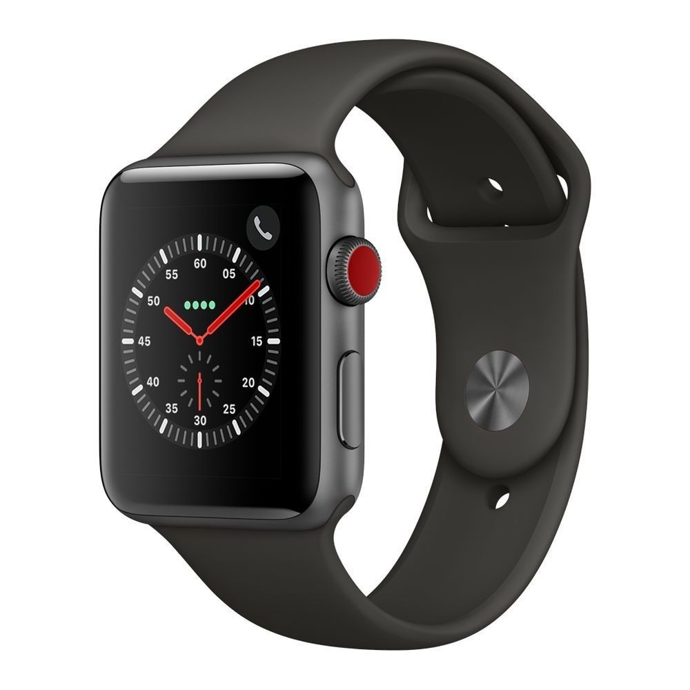 Apple Watch Apple Watch Série 3 - 4G (GPS + Cellular) - 42 mm - Aluminium - boitier Gris Sidéral - bracelet Noir - reconditionné