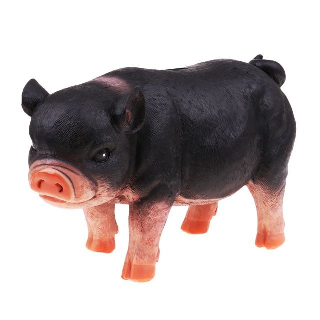 marque generique - mignon cochon tirelire collection zodiaque chinois cochon figurine cadeau noir marque generique  - Décoration