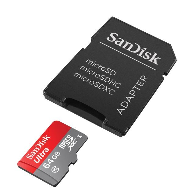 Sandisk - Carte microSD Ultra 64 Go 48MB/s C10 UHS avec adaptateur - Carte Micro SD
