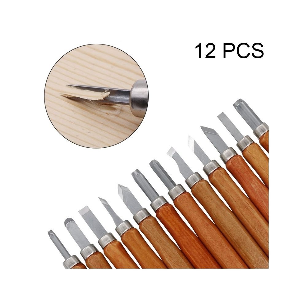 Wewoo 13 en 1 bois ciseaux à découper couteau base gravure sur de travail à la main caoutchouc timbres outils à