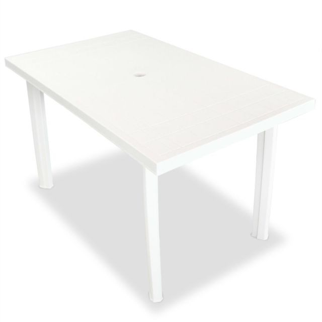 Vidaxl - vidaXL Table de jardin 126 x 76 x 72 cm Plastique Blanc - Tables de jardin