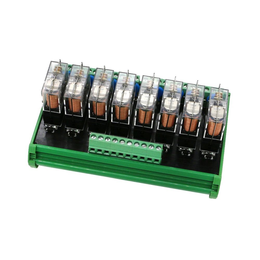 Appareils de mesure marque generique omron 8 canaux relais module huit panneaux module de carte de circuit imprimé dc 24v 10a