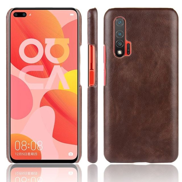 Wewoo - Coque Pour Huawei Nova 6 5G Shockproof Litchi Texture PC + PU Case Brown Wewoo - Wewoo