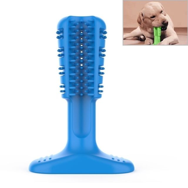 Hygiène et soin pour chat Wewoo Entretien animaux Brosse à dents molle en caoutchouc pour chiens, taille: M (bleu)