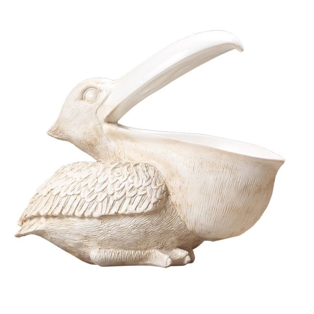 marque generique - Europe Pelican Sculpture Résine Bijoux De Stockage Décor Chef Ornement Blanc marque generique  - Objets déco