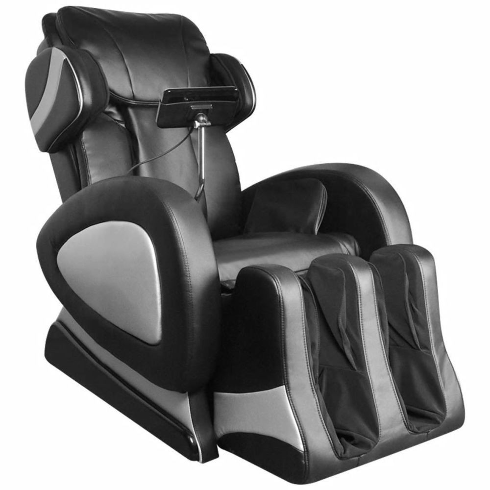 Helloshop26 Fauteuil de massage confort relaxant massant détente électrique noir cuir artificiel 1702037