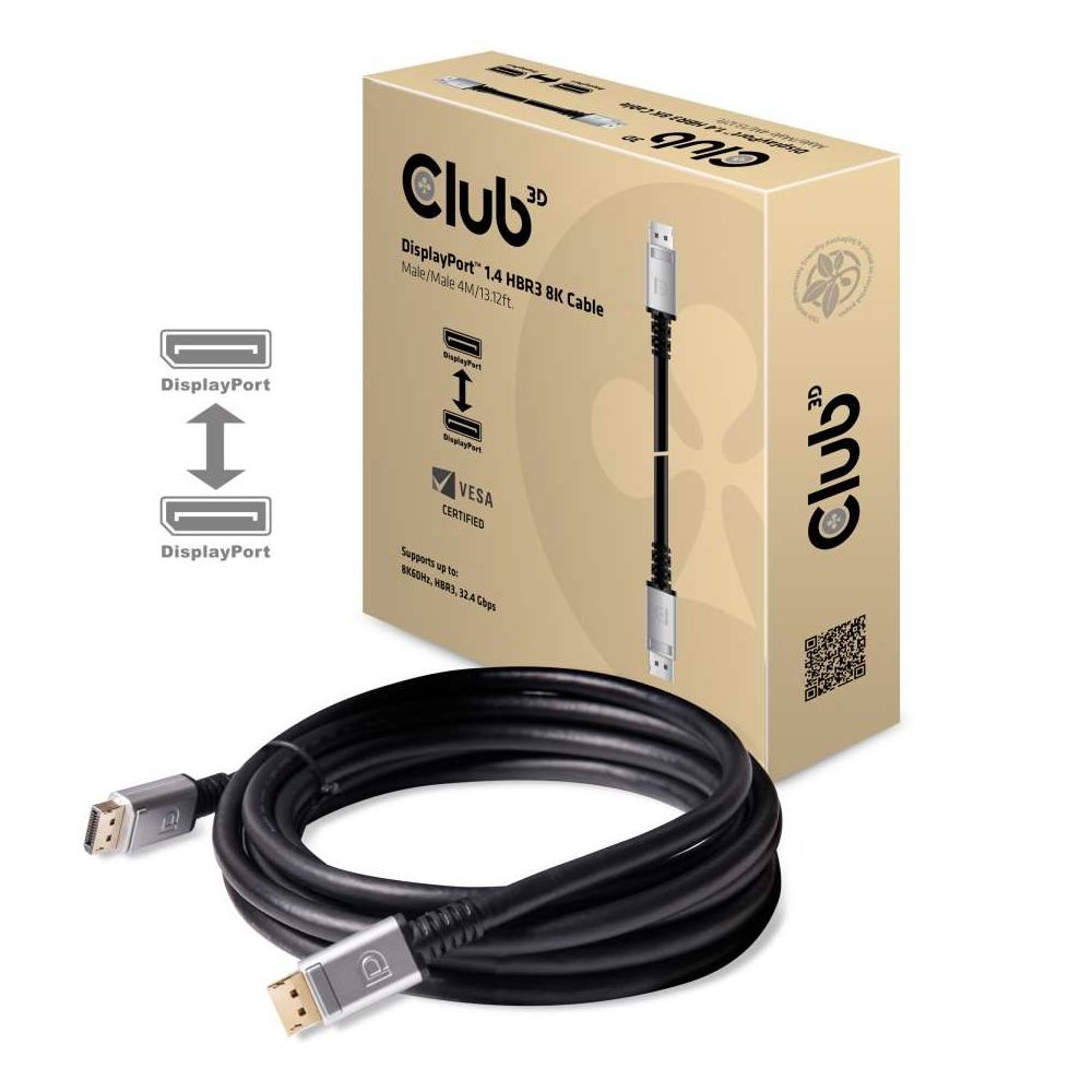 Club 3D CLUB3D DisplayPort 1.4 HBR3 8K Cable M/M 4m /13.12ft