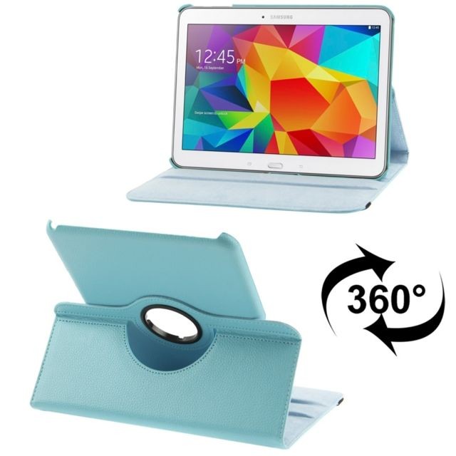 Wewoo - Housse Étui bleu pour Samsung Galaxy Tab 4 10.1 / SM-T530 / T531 360 degrés Rotatif Litchi Texture en cuir avec support d'affichage 2-angle Wewoo  - Accessoire Tablette