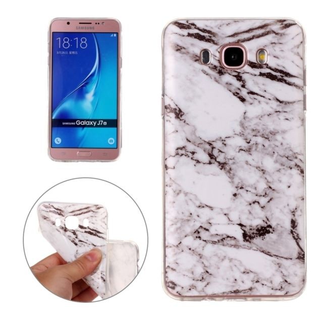 Wewoo - Coque blanc pour Samsung Galaxy J7 2016 / J710 Motif Marbling Soft TPU Housse de protection arrière Wewoo  - Accessoires Samsung Galaxy J Accessoires et consommables