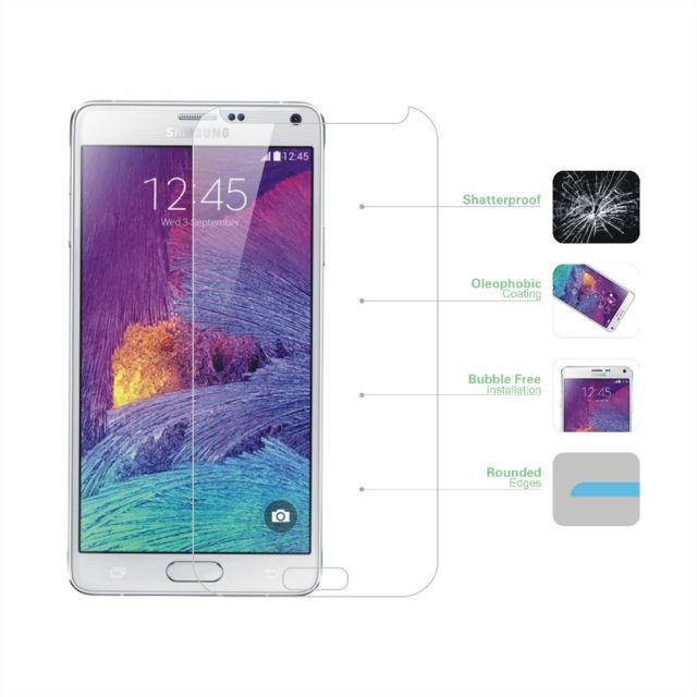 Protection écran smartphone CABLING  Samsung Galaxy Note 4 Film Protection en Verre trempé écran protecteur ultra résistant Glass Screen Protector