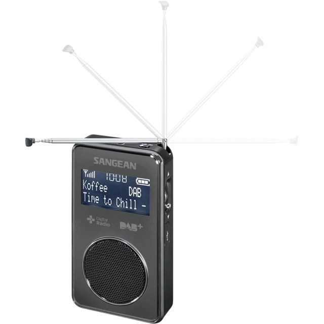 Sangean - Radio de Poche avec écran LCD et 20 stations préréglées 35W Noir - Enceinte et radio
