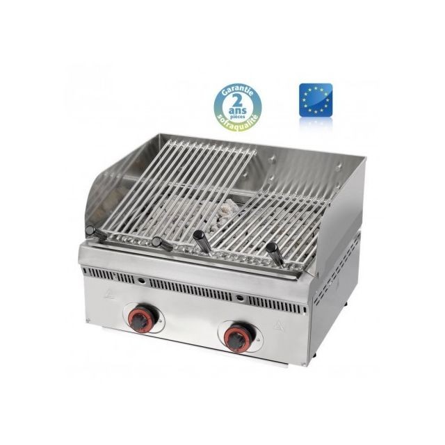 Barbecues charbon de bois Sofraca Wood steack grill gaz inclinable - L 600 mm -
