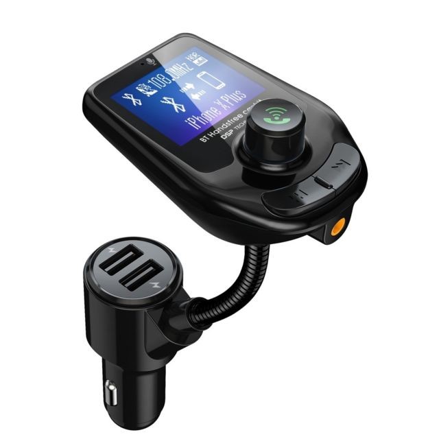 Wewoo - Transmetteur FM Auto Kit véhicule mains libres Bluetooth 5.0 pour D4 Lecteur audio MP3 avec FM QC3.0 - Wewoo