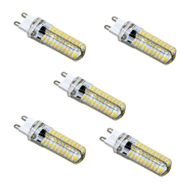 Wewoo - Ampoule LED SMD 4014 5 PCS G9 5W 80LEDs SMD 4014 Lampe de silicone à économie d'énergie (Blanc chaud) - Ampoule LED G9 Ampoules LED