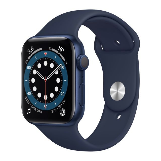 Apple - Watch Series 6 - GPS - 44 - Alu Bleu / Bracelet Sport Deep Navy - Regular - Apple Watch Gps