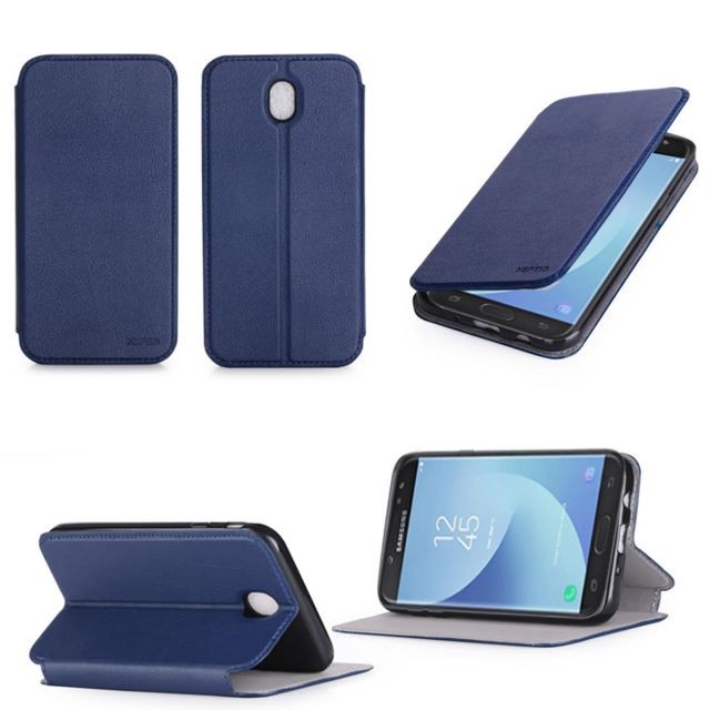 Xeptio - Etui luxe Samsung Galaxy J5 2017 Dual Sim 4G/LTE bleu Ultra Slim Cuir PU avec stand - Housse coque de protection Samsung Galaxy J5 2017 SM-J530F bleue - accessoires pochette XEPTIO case Xeptio  - Accessoire Tablette