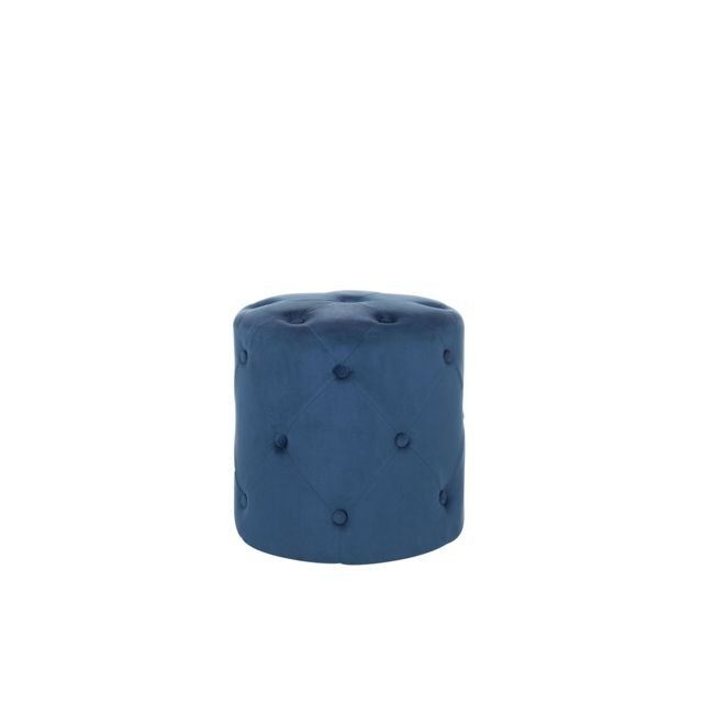 Beliani - Pouf en velours bleu foncé d 40 cm COROLLA Beliani  - Marchand Beliani