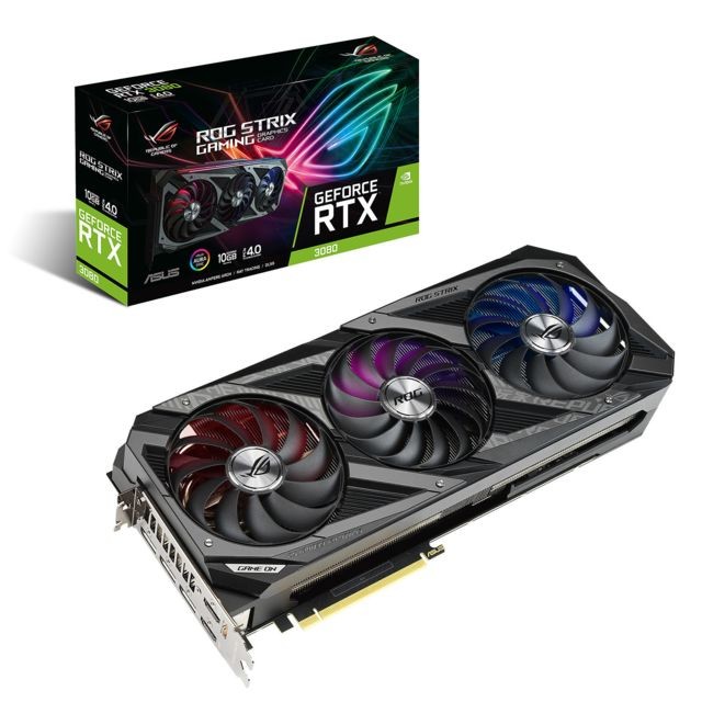Asus - GeForce RTX 3080 OC - ROG STRIX - Triple Fan - 10Go - Carte Graphique NVIDIA 3x8 pin