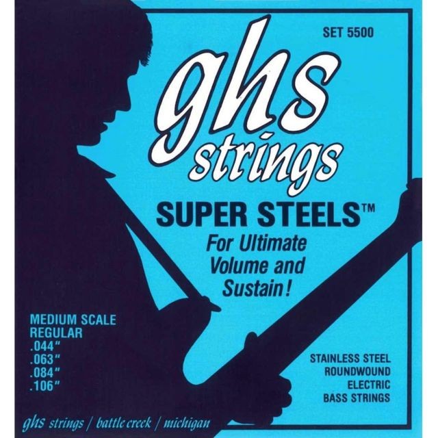 Ghs - GHS 5500 - Jeu de cordes guitare basse - Super Steels Medium Scale Regular - 44-106 Ghs  - Ghs