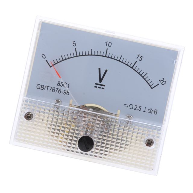 marque generique 85c1 dc rectangle ampèremètre ampèremètre testeur analogique panneau voltmètre 0-20 v