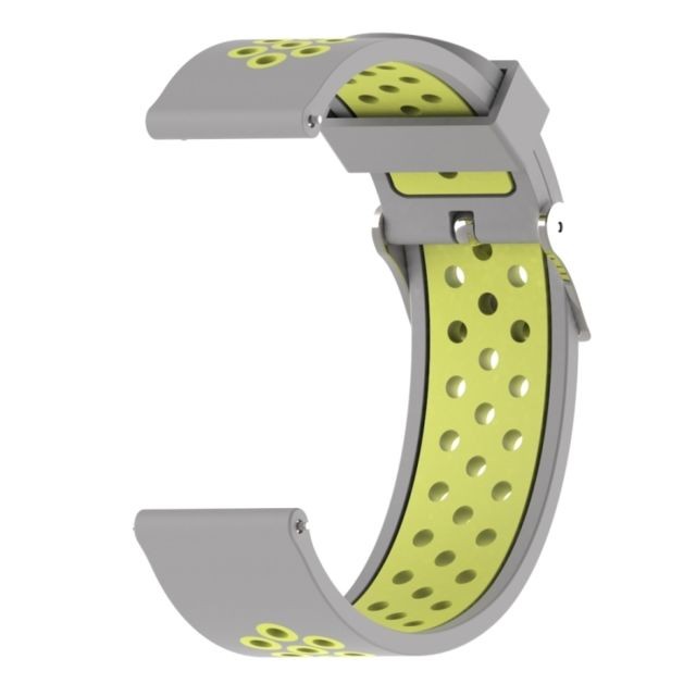 Wewoo - Bracelet pour montre connectée Dragonne sport en silicone bicolore Xiaomi Huami Amazfit Bip Lite version 22 mm jaune + gris Wewoo  - Montre et bracelet connectés