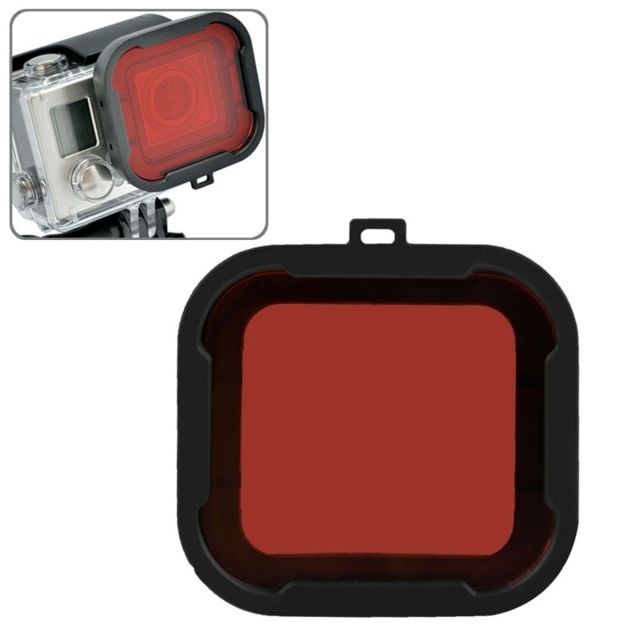 Wewoo - Filtre rouge pour GoPro HERO4 / 3 + Polar Cube Snap-on de logement de plongée - Caméras Sportives