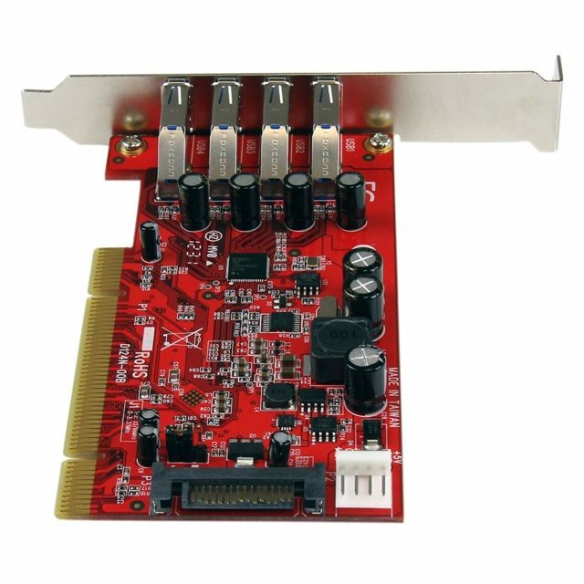 Startech Carte contrôleur PCI à 4 ports USB 3.0 SuperSpeed - Adaptateur PCI avec alimentation SATA / SP4