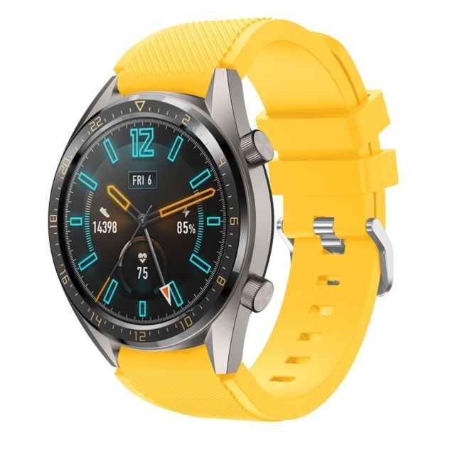marque generique - Bracelet en silicone jaune pour votre Huawei Watch GT marque generique  - Accessoires bracelet connecté