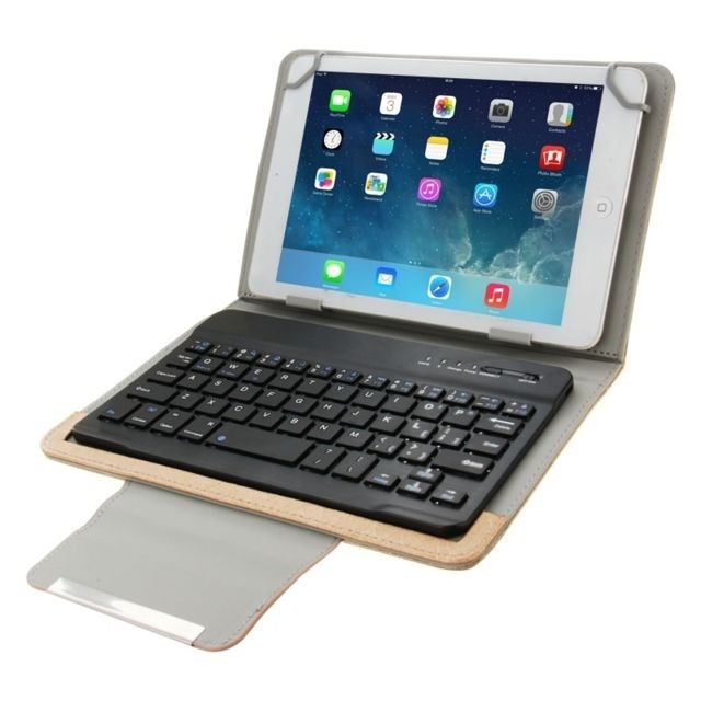Wewoo - Clavier QWERTY brun pour tablette PC de 10 pouces Housse en cuir universelle avec et support Bluetooth séparables - Clavier Sans fil