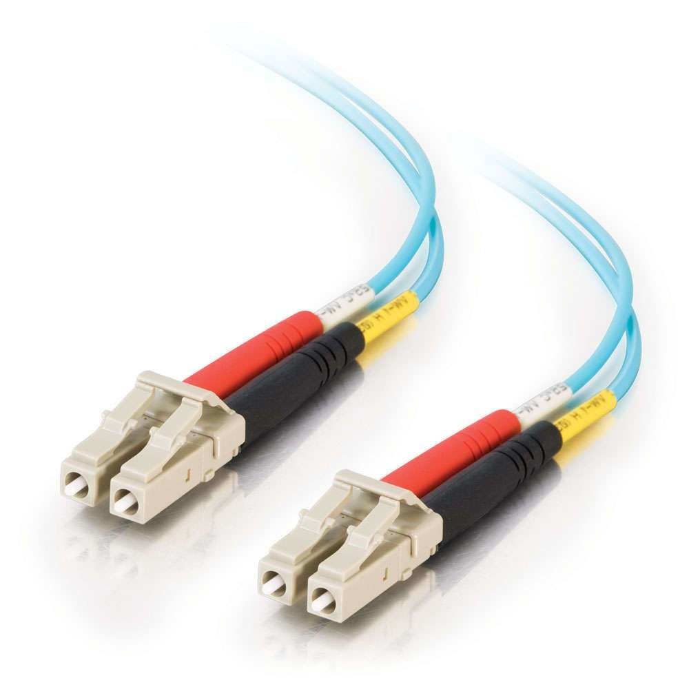 Cables To Go C2G Câble de raccordement en fibres optiques multimodes LC-LC 50/125 OM3 Duplex (LSZH) PVC 10 Gbit de 5 M - Aqua