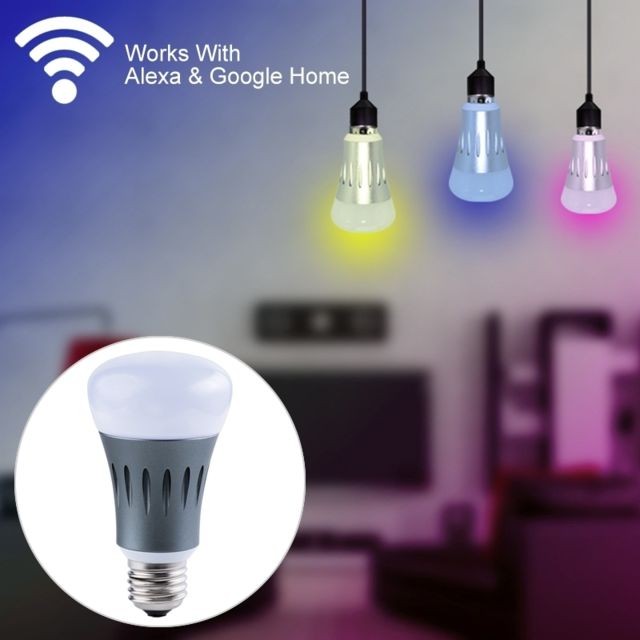 Wewoo - Ampoule connectée blanc E27 7W Lumière + RGB WiFi 2.4 GHz Smart LED Fonctionne avec Alexa et Google Home, AC 85-265V - Wewoo