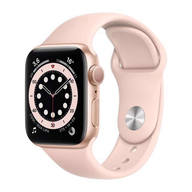 Apple - Watch Series 6 - GPS - 40 - Alu Or / Bracelet Sport Rose - Regular Apple  - Objets connectés reconditionnés