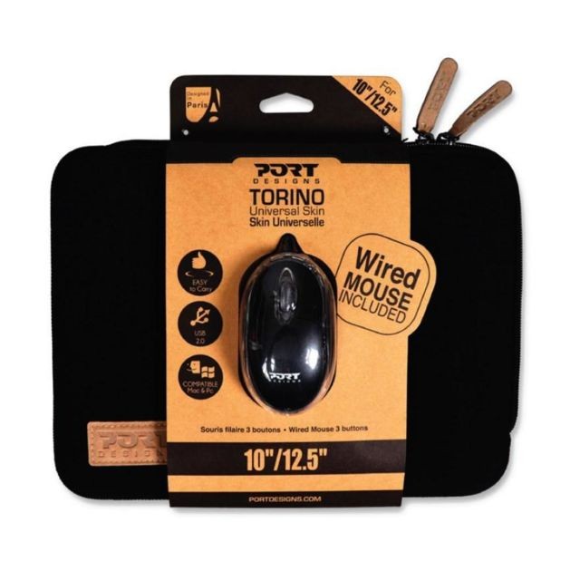 Port Design - PORT DESIGN Torino 10/12.5' (noir) + Souris - Filtre de confidentialité