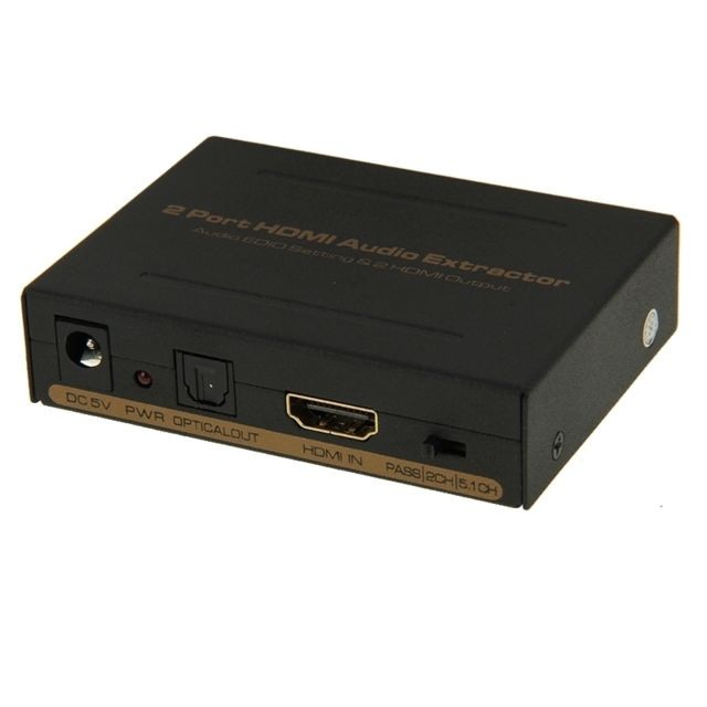 Wewoo - Splitter Full HD 1080P 2 Ports HDMI Audio Extractor, EDID 5.1ch / 2ch Réglage - Câble HDMI