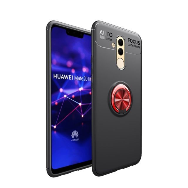 marque generique - Coque en TPU anneau de doigt noir/rouge pour votre Huawei Mate 20 Lite marque generique  - Autres accessoires smartphone