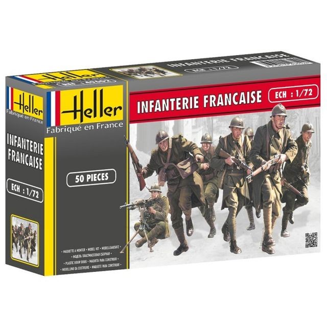 Heller - Figurines 2ème Guerre Mondiale : Infanterie française Heller - Figurines militaires Heller
