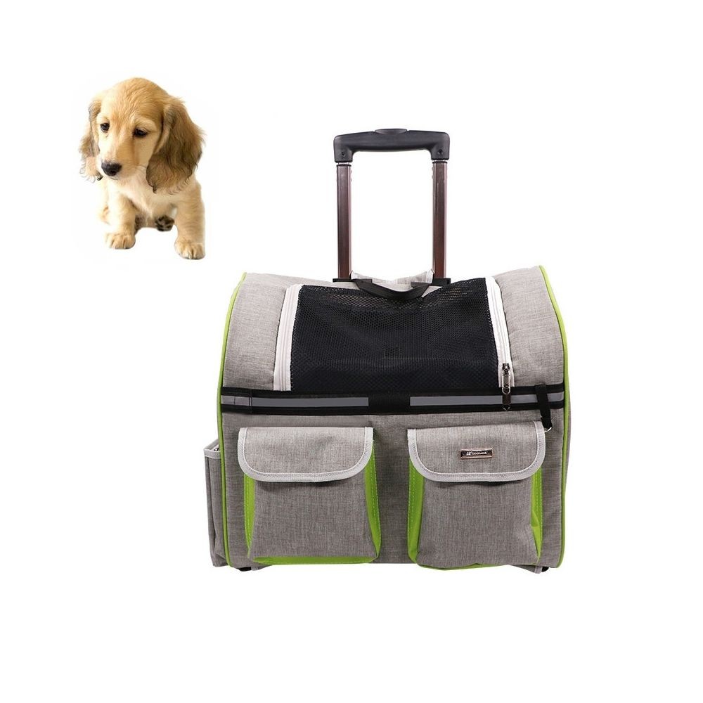 Wewoo DODOPET Multi-fonction Outdoor Portable Deux Roues Cat Dog Pet Carrier Bag Sac à dos Draw Box Gris