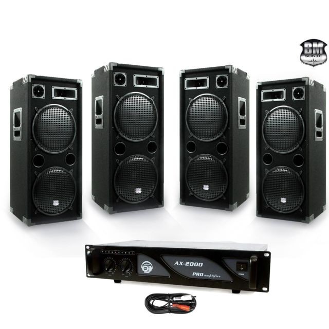 Packs DJ Kool Sound Pack Sono LSC-212 4 x 600W + Ampli 2 x 1000W