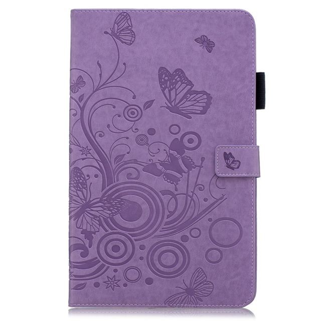 marque generique - Etui en PU papillons violet avec support pour votre Galaxy Tab A 10.1 (2019) SM-T515/SM-T510 marque generique  - Accessoire Tablette
