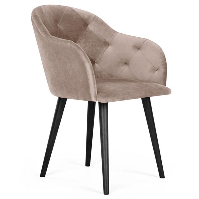 Cote Cosy - Chaise / Fauteuil Honorine Velours Taupe - Cote Cosy